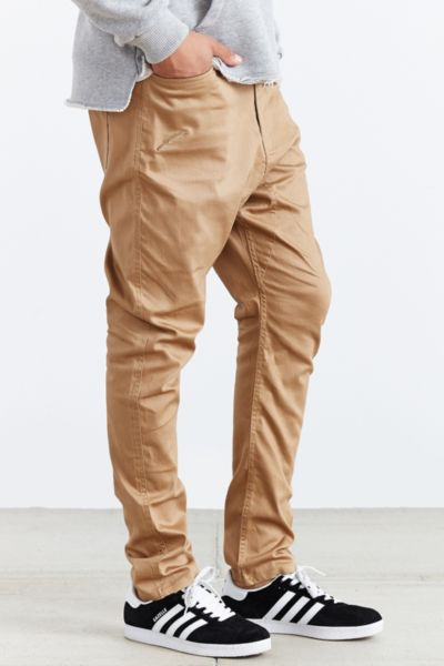 stacked khaki pants