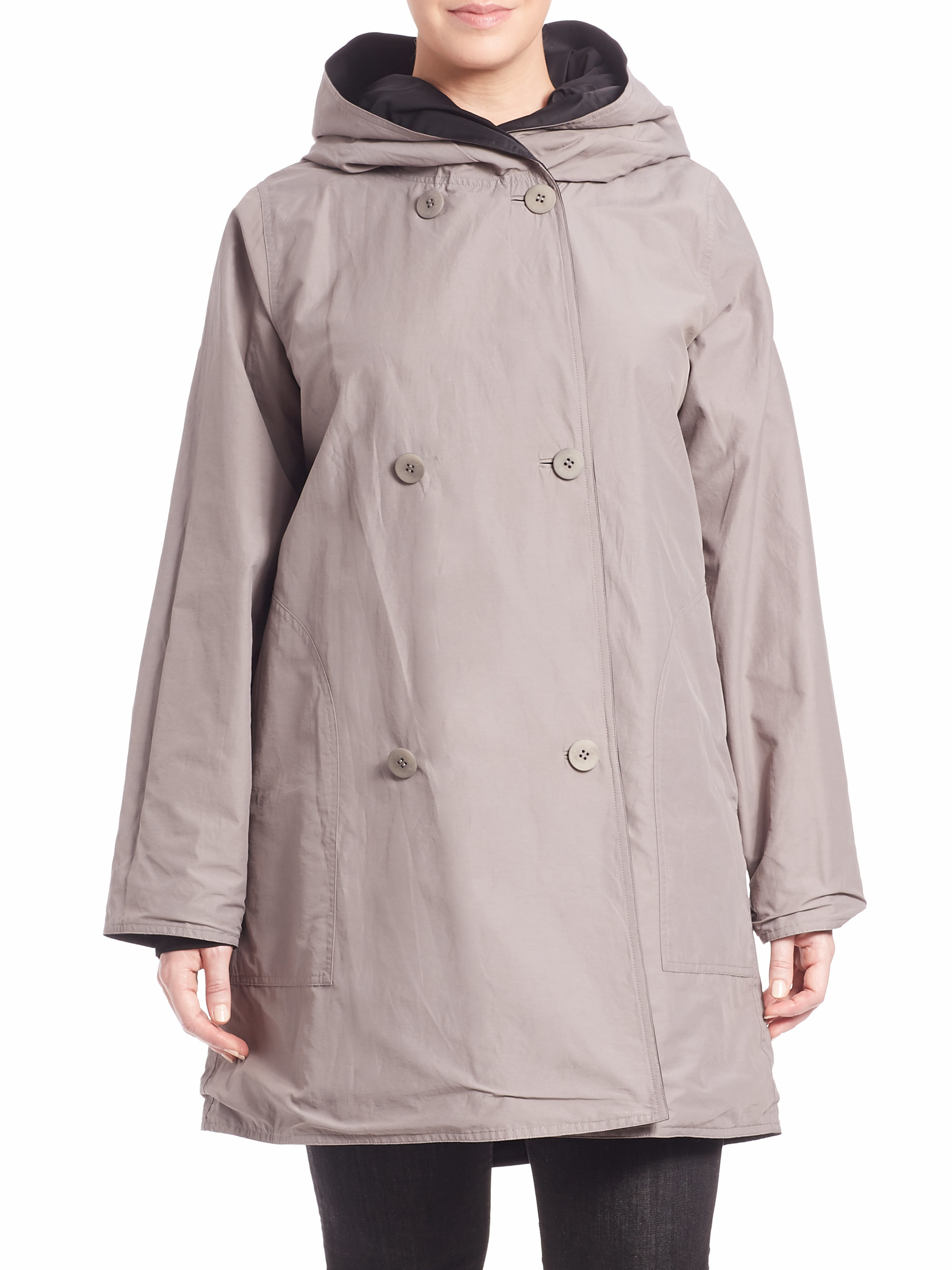 eileen fisher raincoat hooded