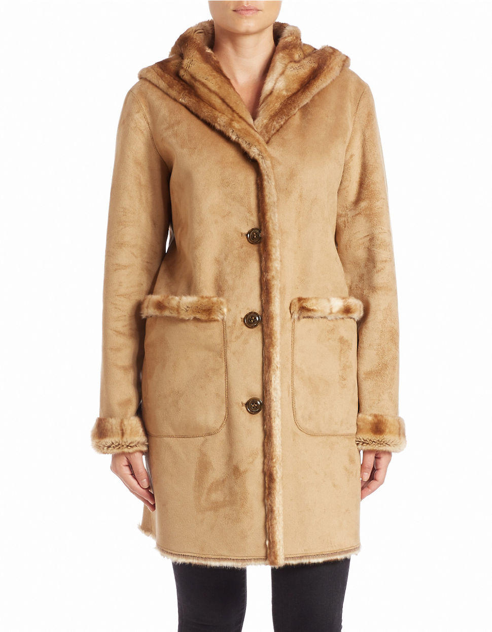 Lyst - Jones New York Reversible Faux-fur Coat