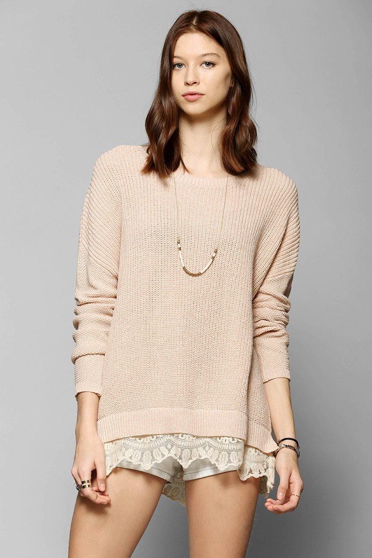 lace trim sweater