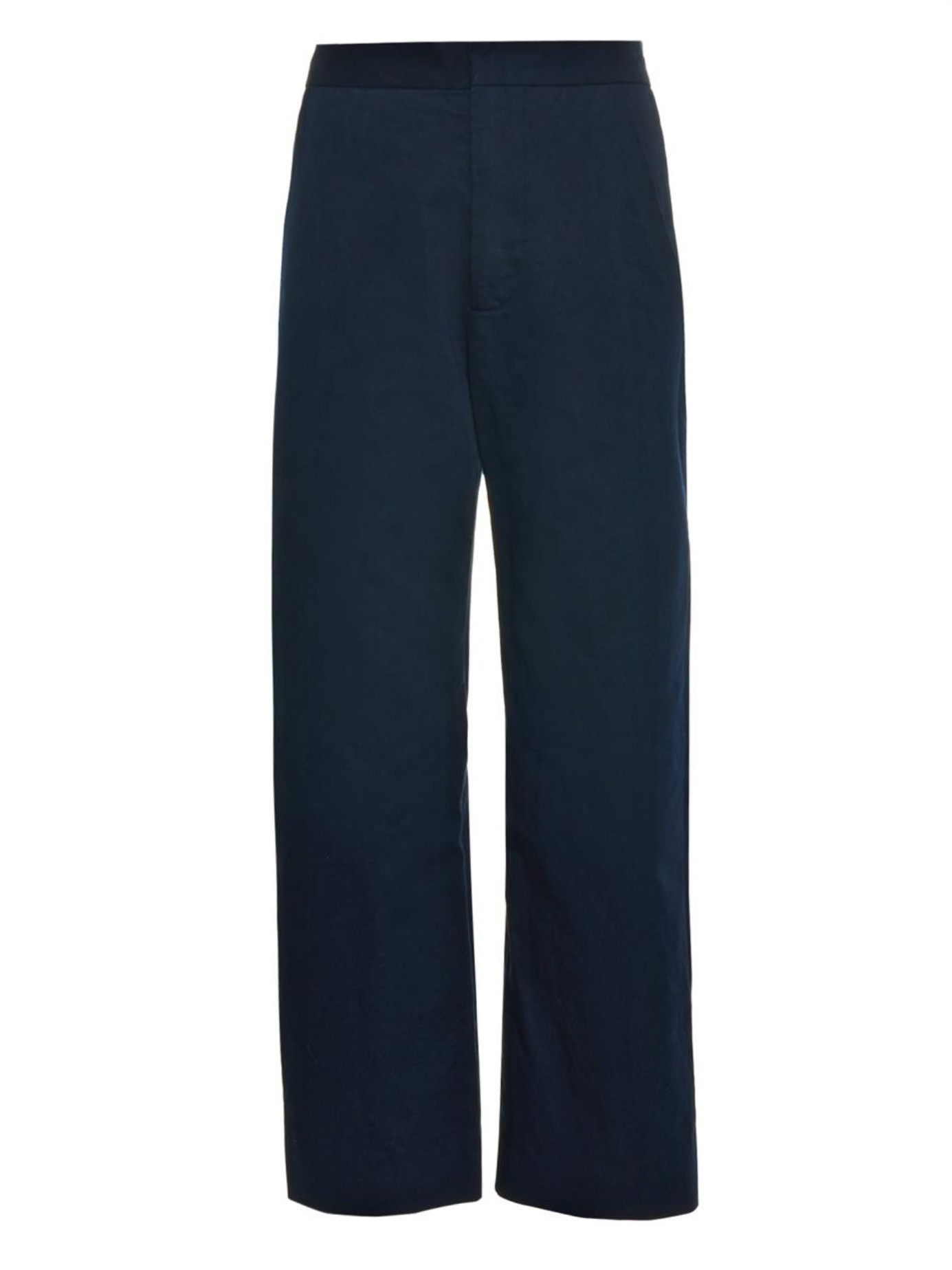 Lyst - Marni Wide-Leg Cotton And Linen-Blend Trousers in Blue