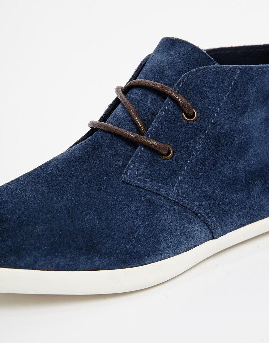 Fred Perry Roots Kit Blue Suede Mid Sneakers - Lyst