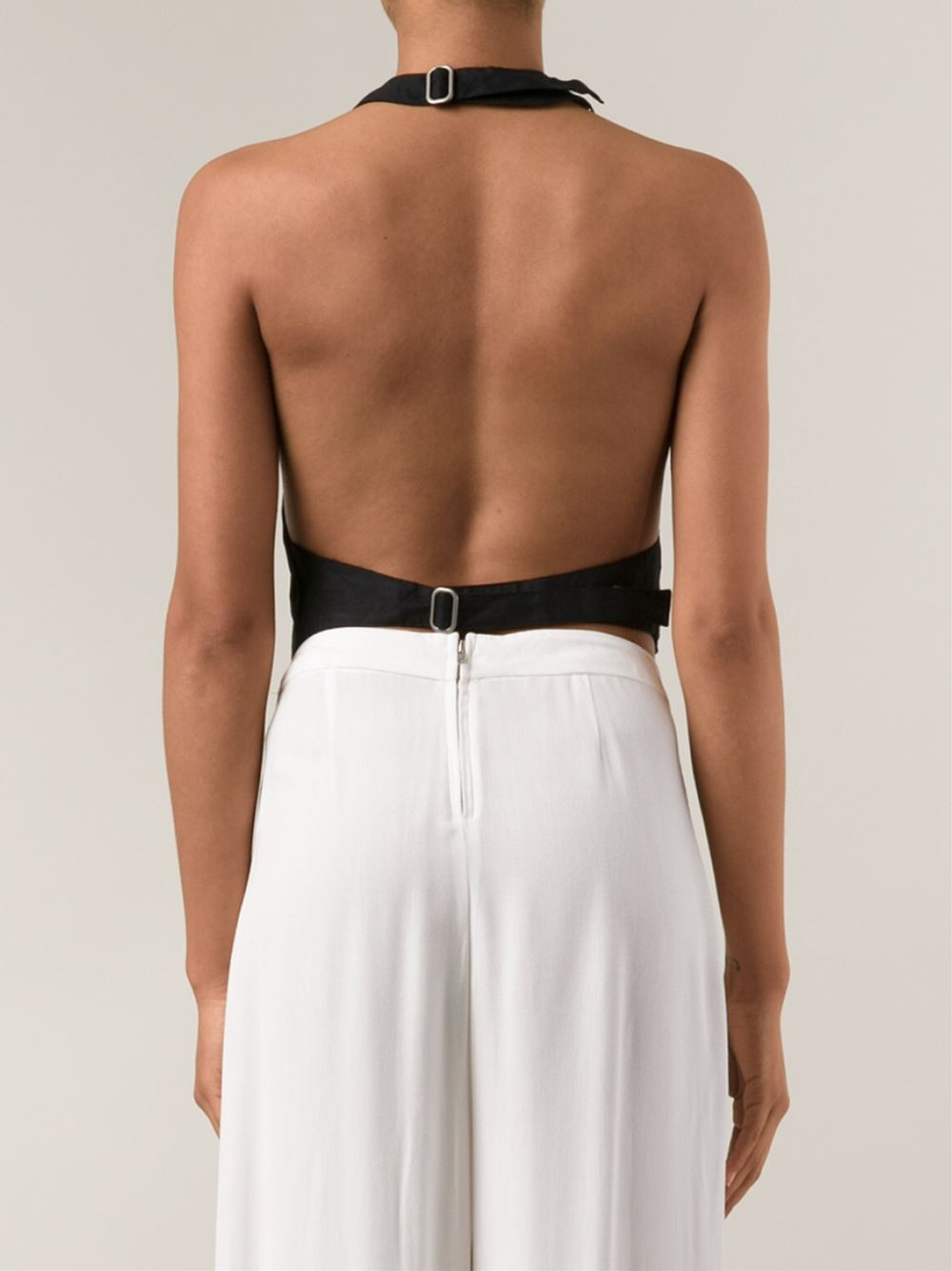 Current/Elliott Open Back Suit Vest in Black Lyst