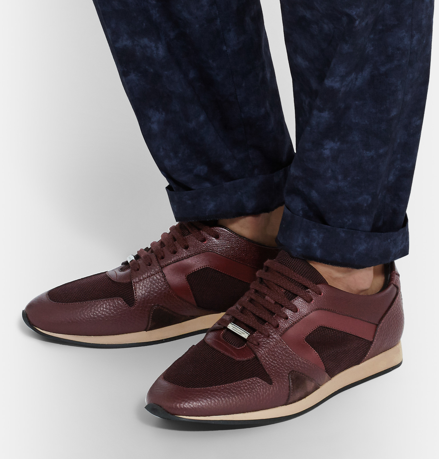 burgundy burberry sneakers