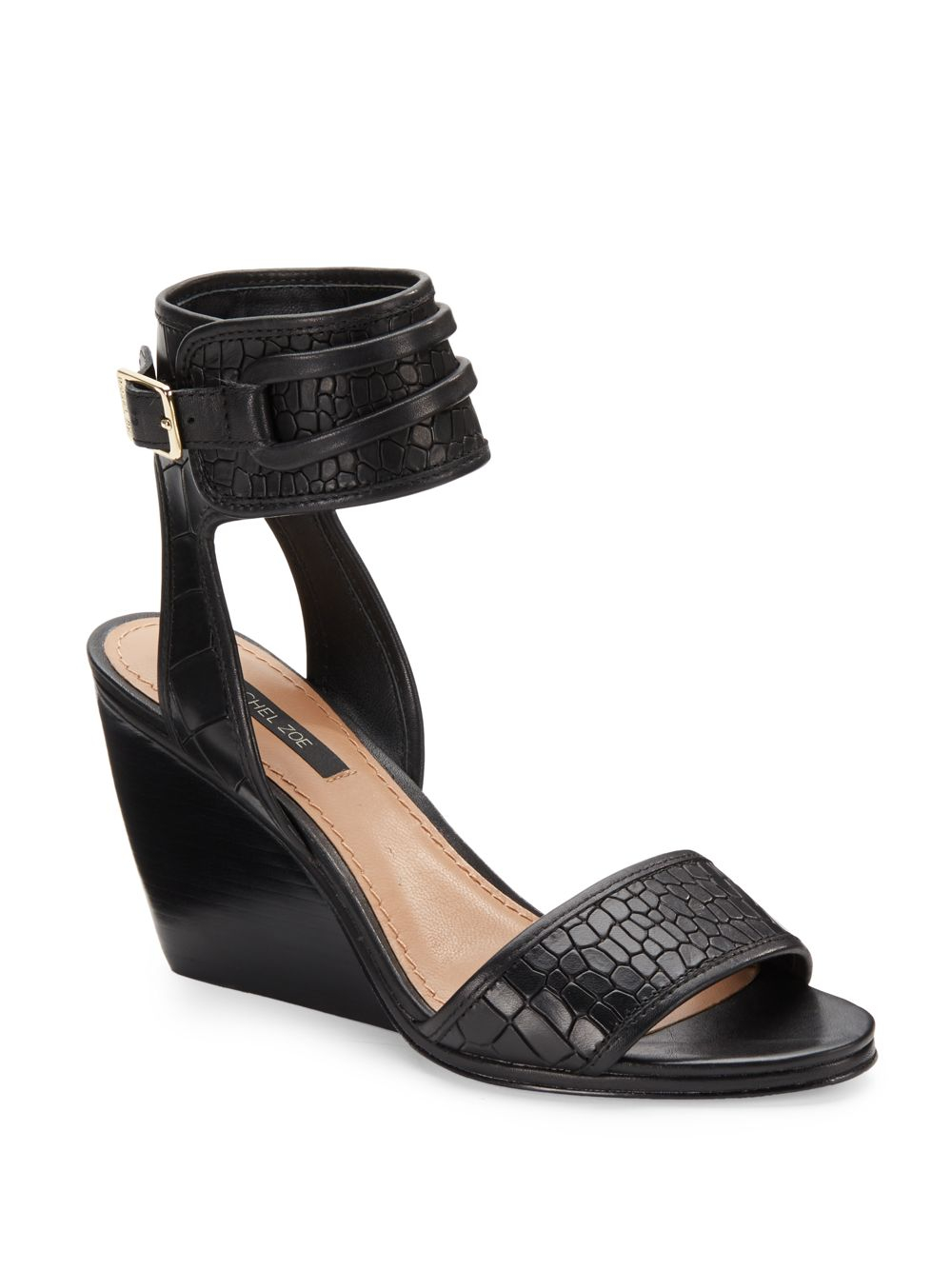 Rachel Zoe Norah Ankle-Strap Wedge Sandals in Black - Lyst