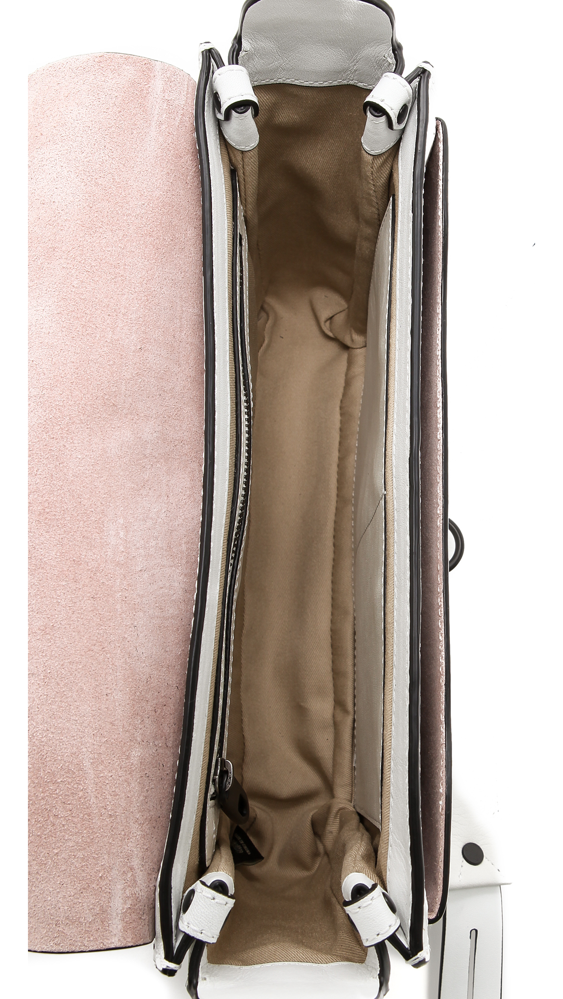 Rag & Bone Enfield Shoulder Bag White Croc in Gray Lyst