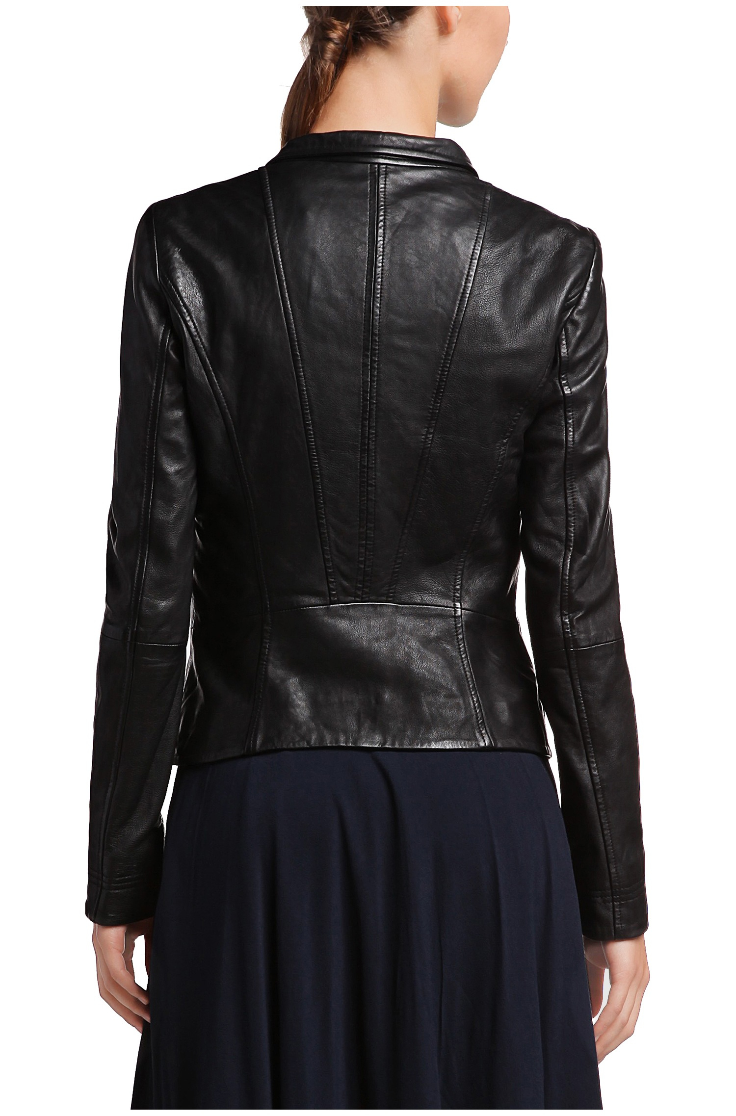 Boss Orange Jopida Sheepskin Leather Biker Jacket In Black Lyst Gallery