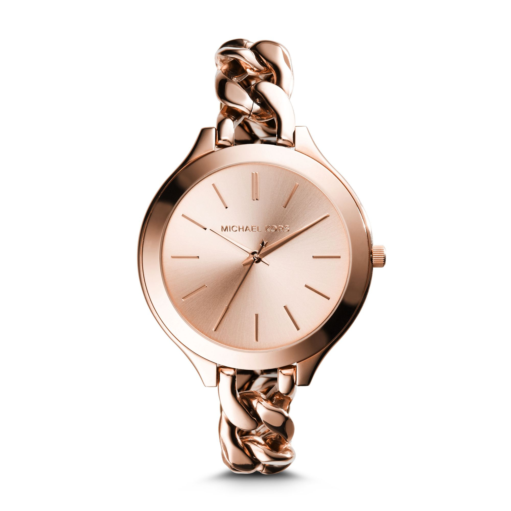 michael kors rose gold chain watch