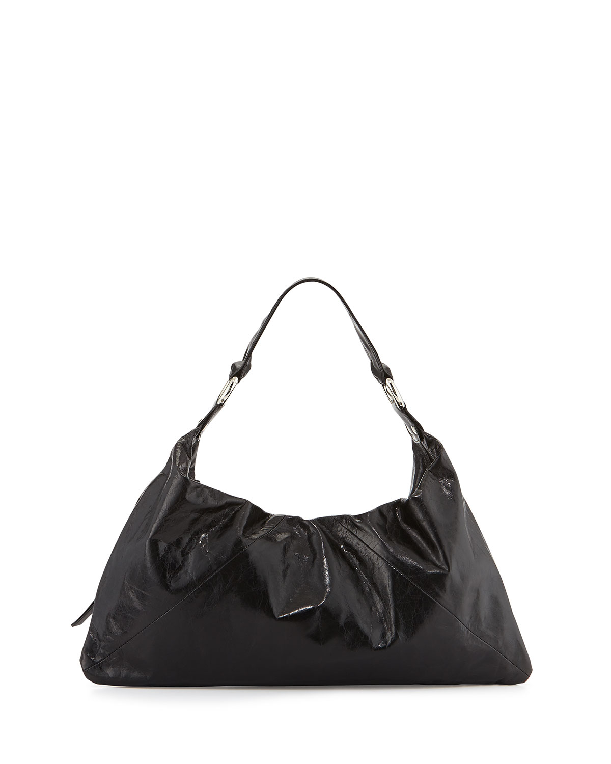 Download Lyst - Hobo Paulette Glossy Leather Shoulder Bag in Black