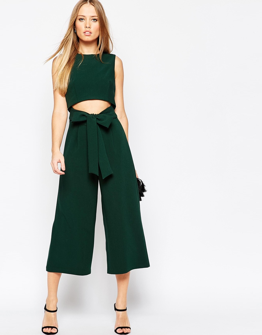 green culotte jumpsuit