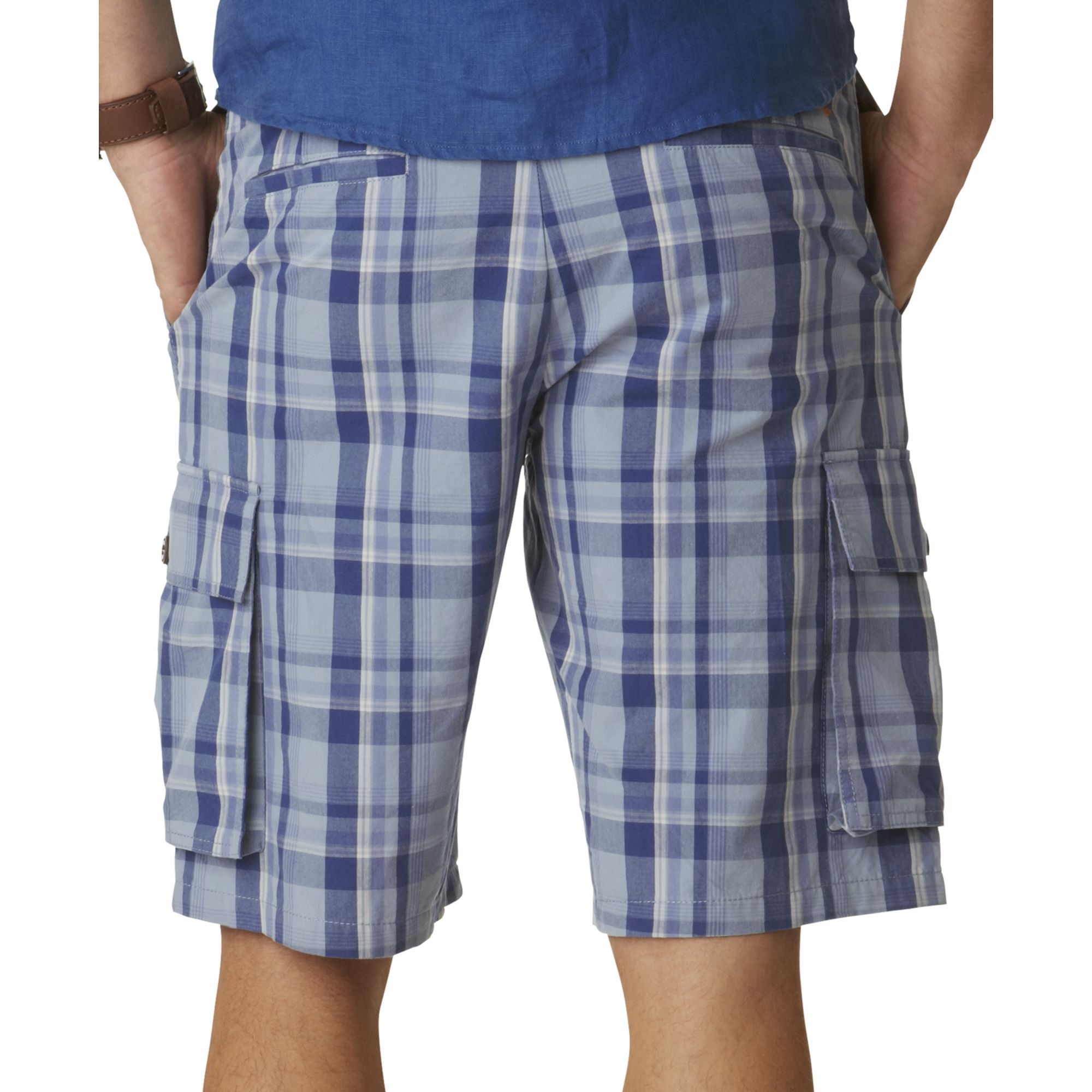 Dockers Perfect Nichols Plaid Cargo Shorts in Blue for Men - Lyst