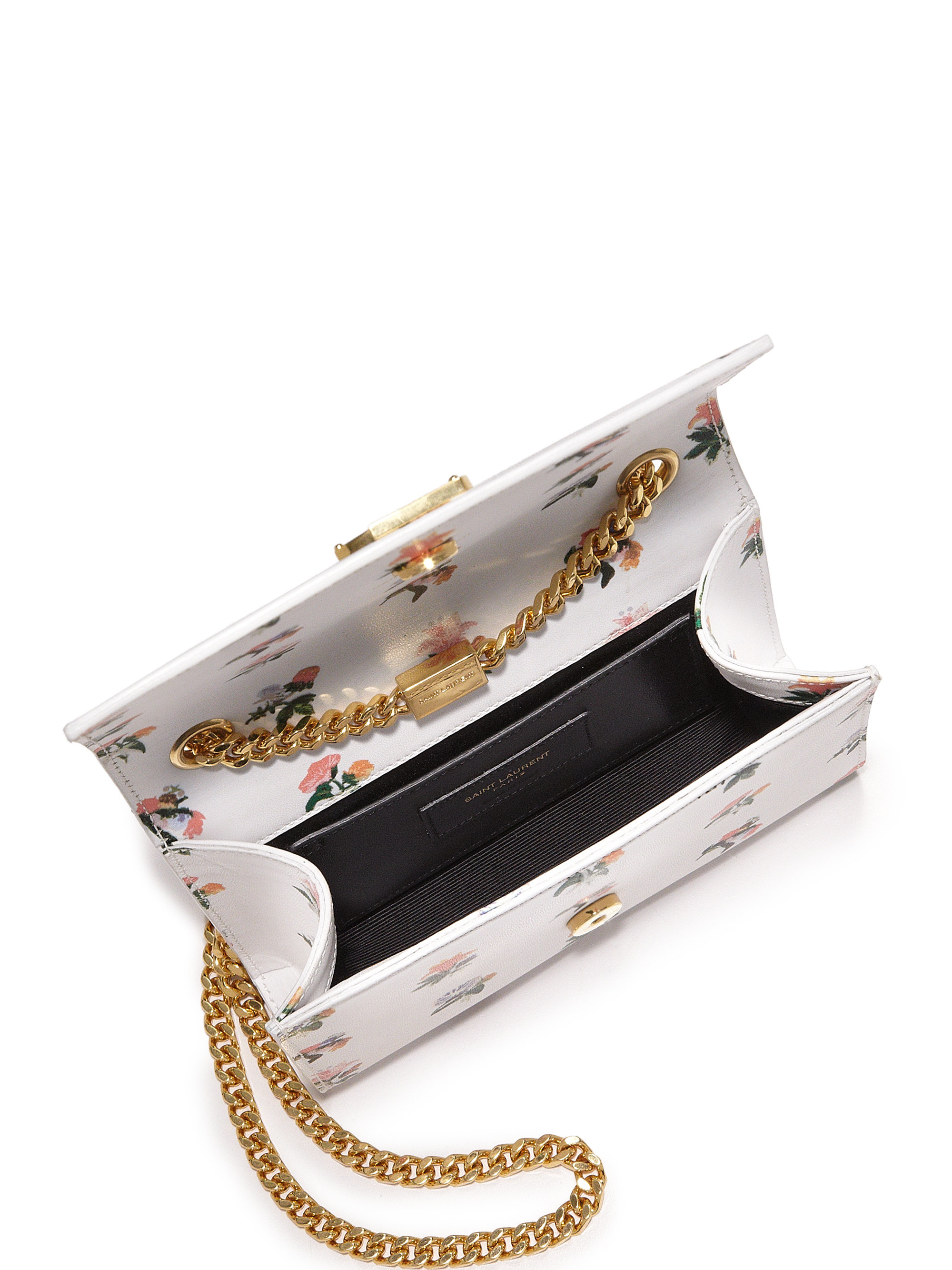 Saint laurent Monogram Small Prairie Print Leather Chain Crossbody ...