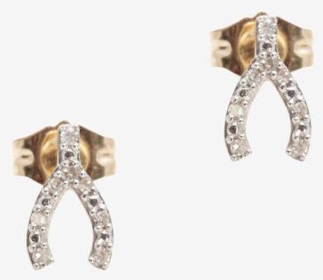 Adina Reyter Pave Diamond Wishbone Earrings in Gold