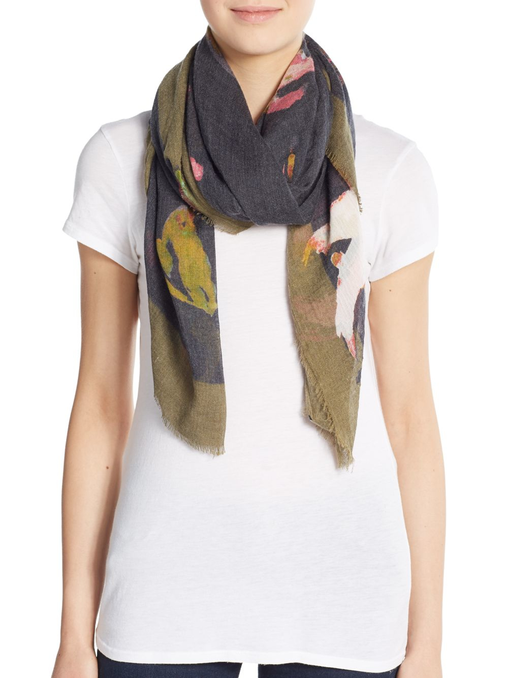 Vince camuto Floral-Print Square Scarf | Lyst