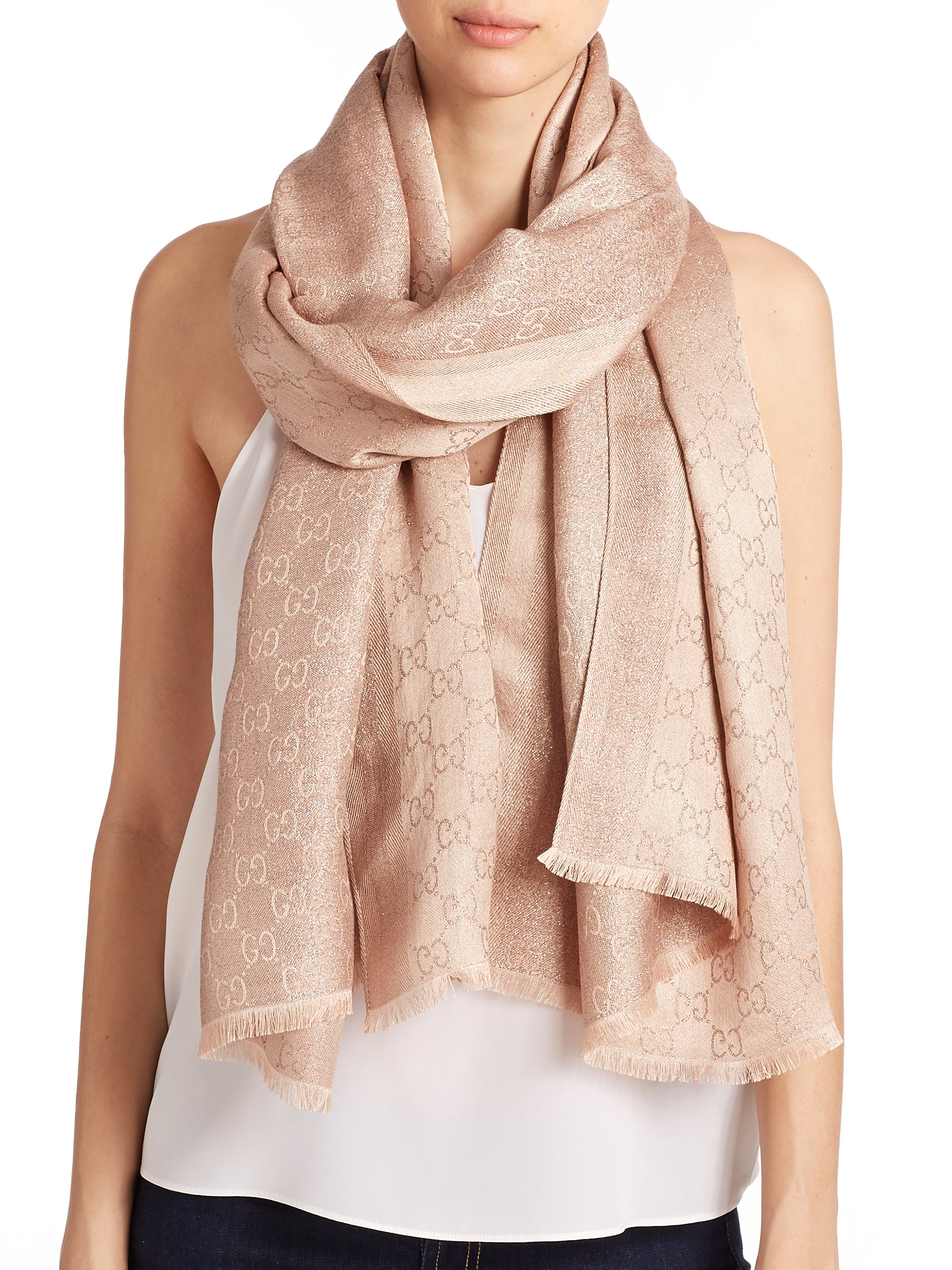 pink gucci scarf