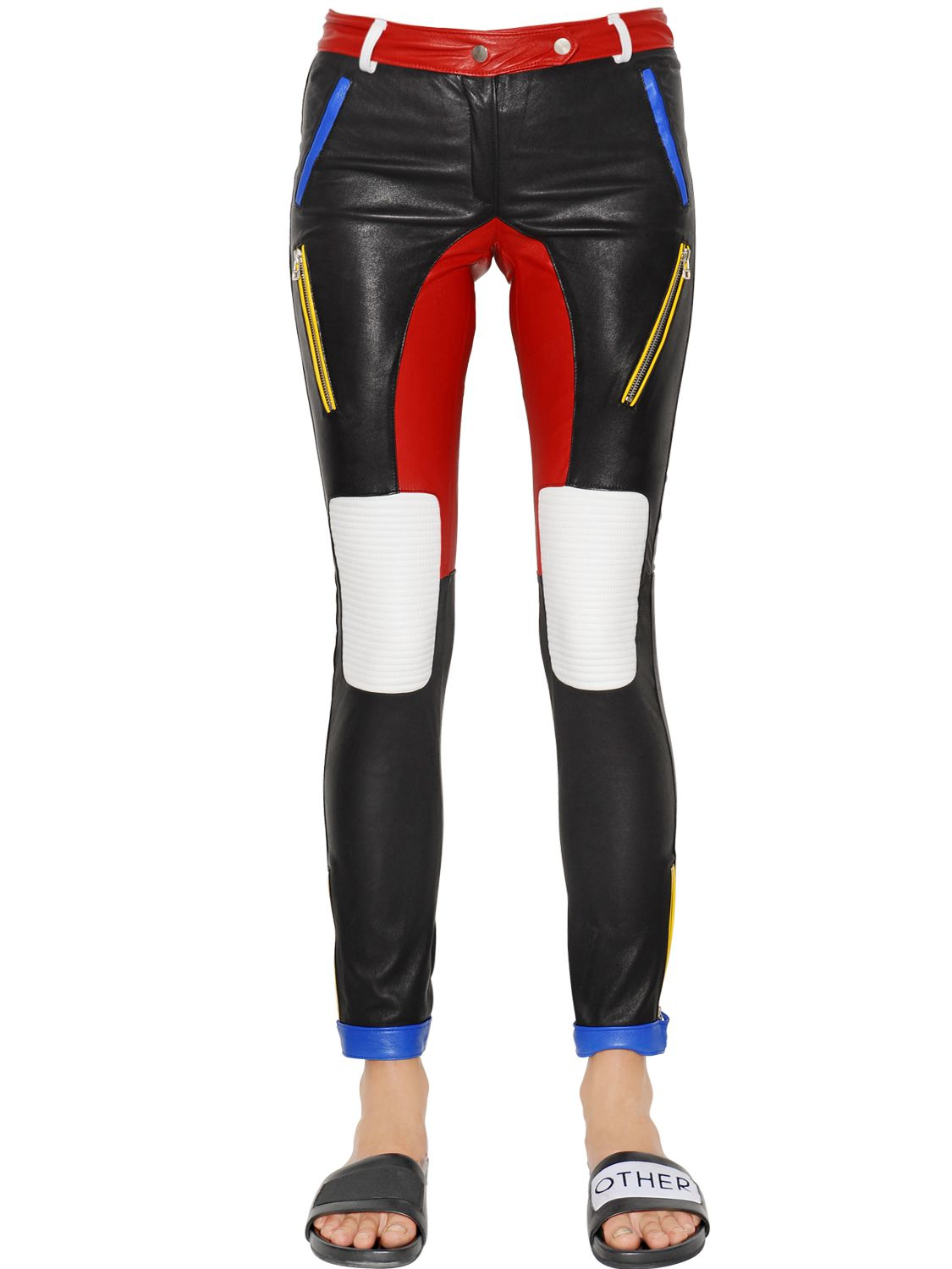 Each x Other Color Block Leather Pants - Lyst