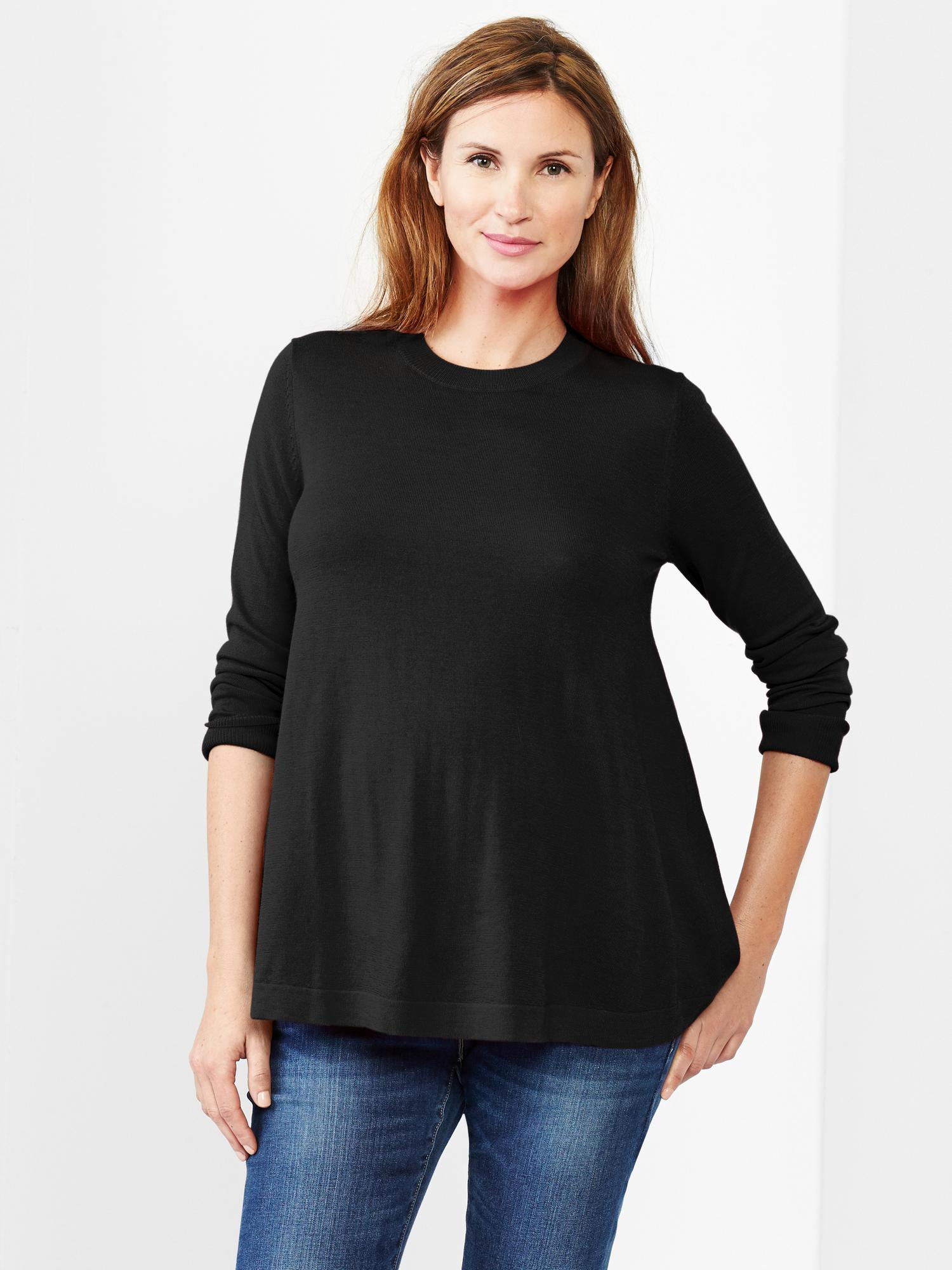 Gap Merino ALine Sweater in Black Lyst