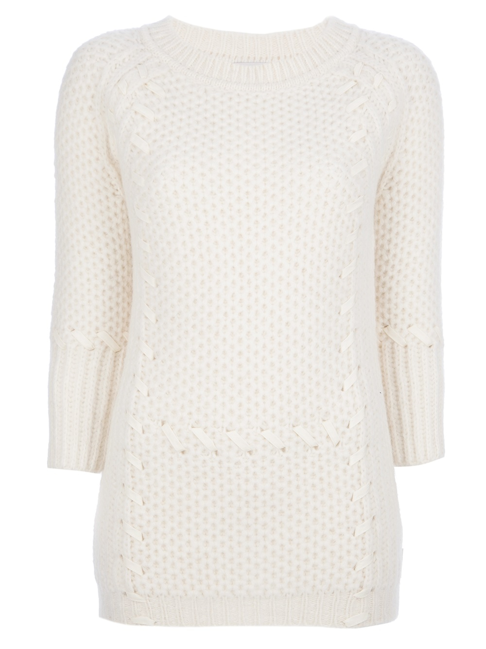 Moncler Chunky Knit Sweater in White Lyst