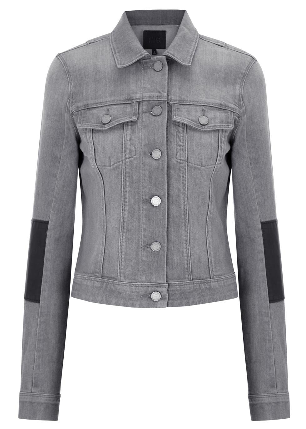 Paige Grey Stretch Denim Jacket in Gray (grey) Lyst