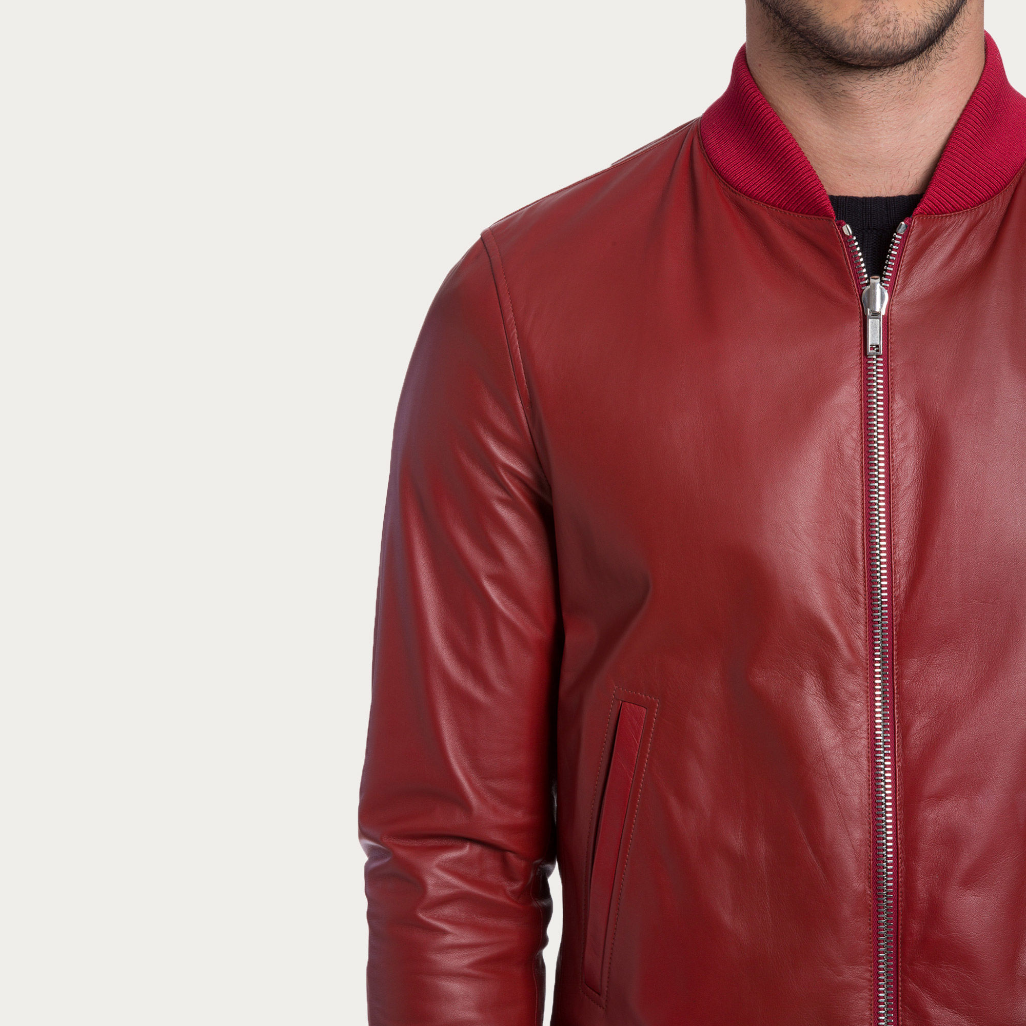 Bally Red Reversible Leather Jacket For Men