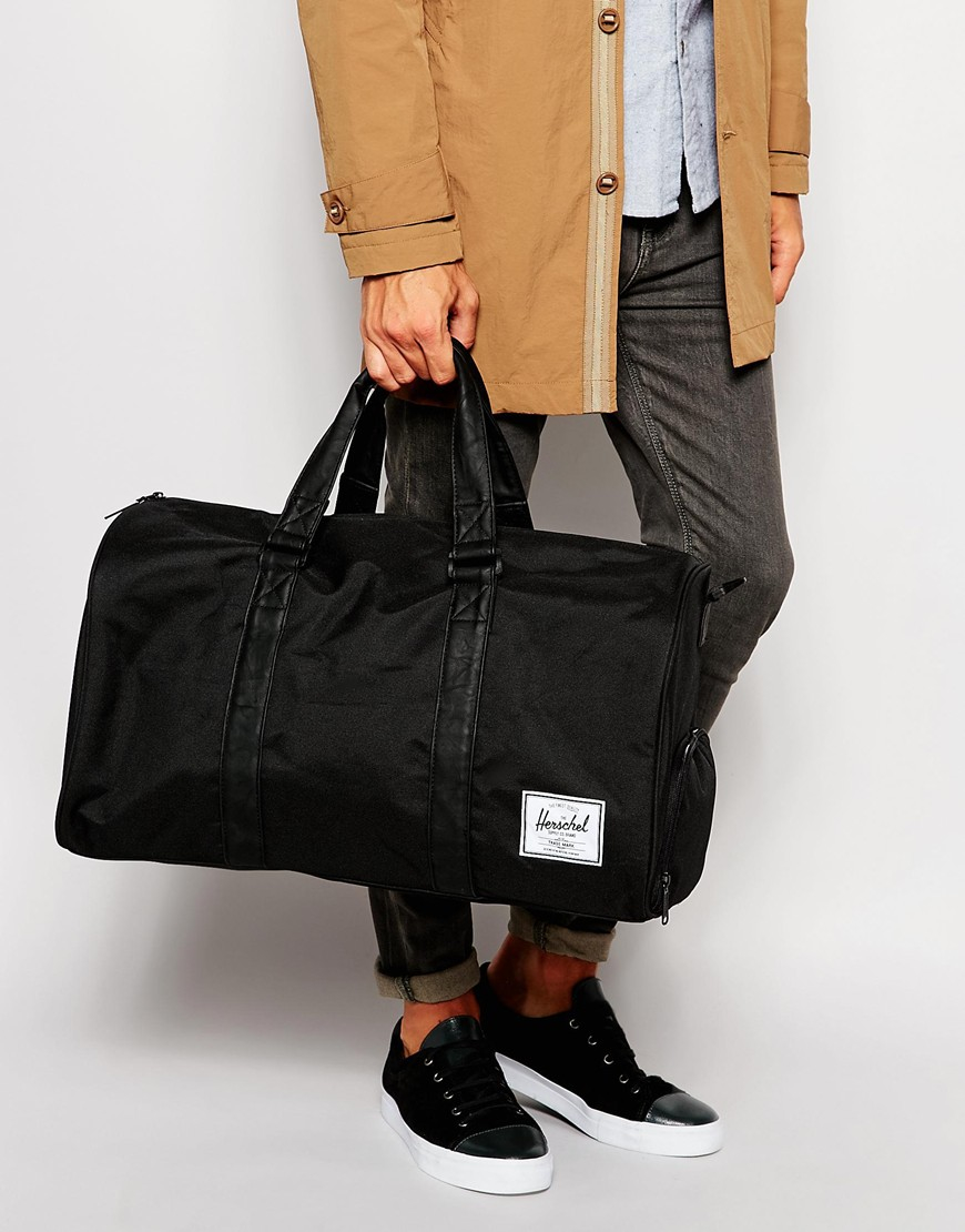 herschel novel duffle black crosshatch