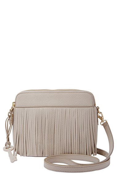 grey fossil purse