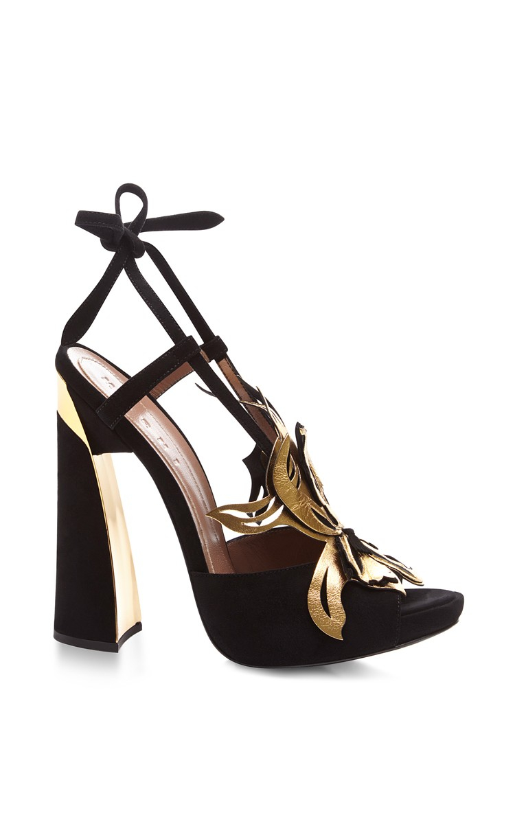 Marni Leather Sandals With Gold Flower in Metallic Lyst