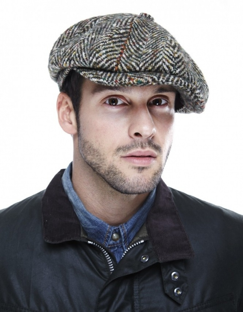 stetson hatteras herringbone newsboy cap