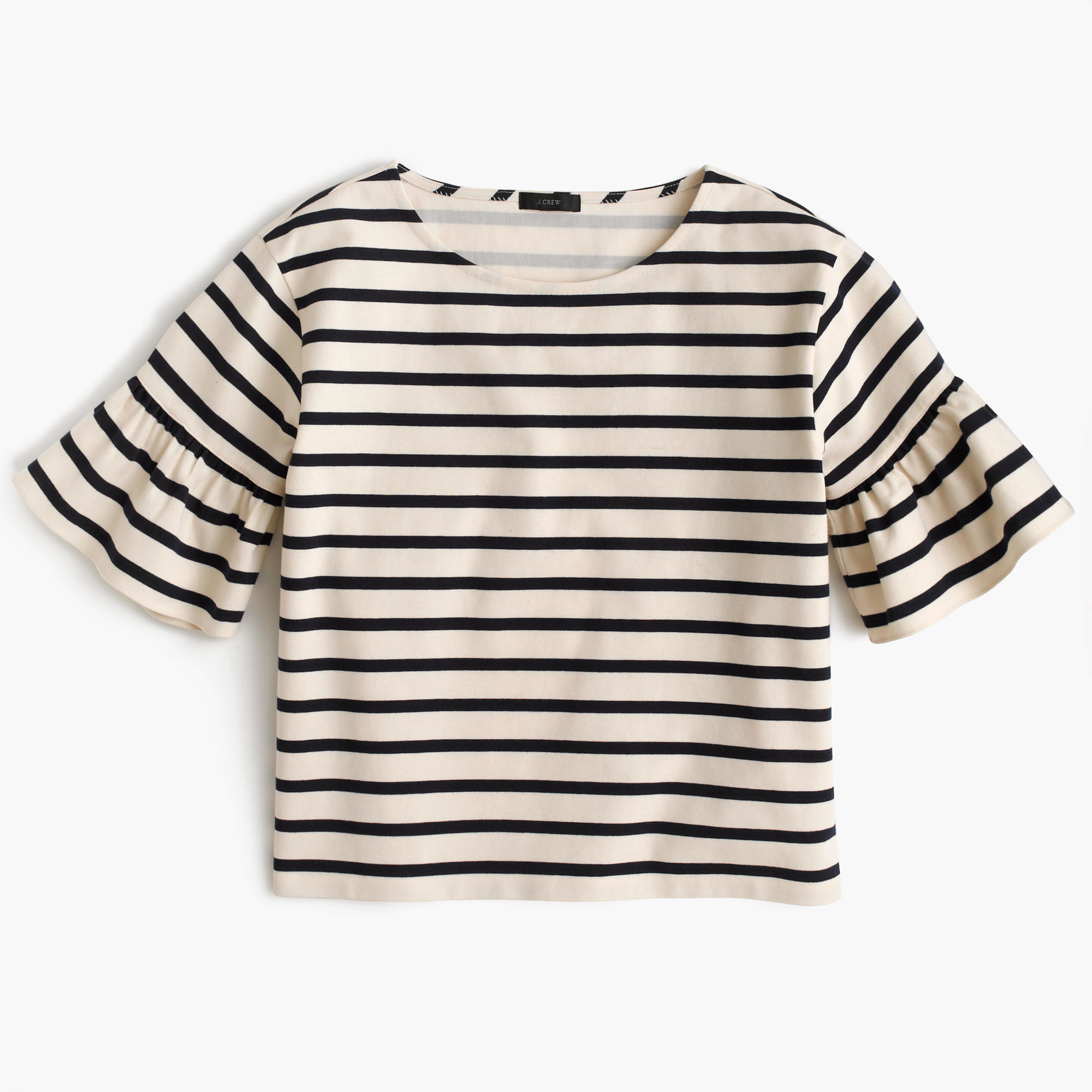 j crew ruffle sleeve top