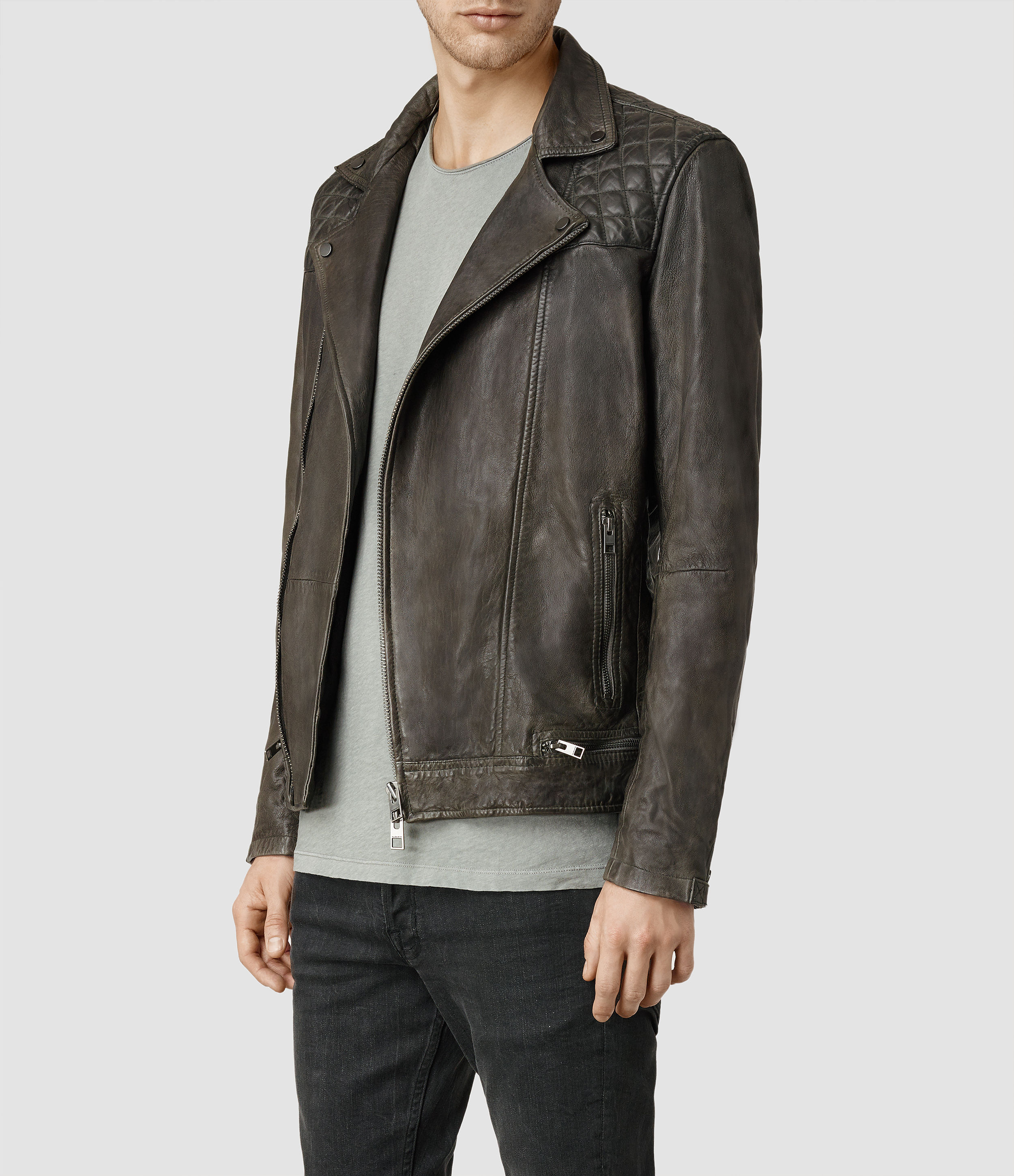 All saints mens clearance conroy leather jacket