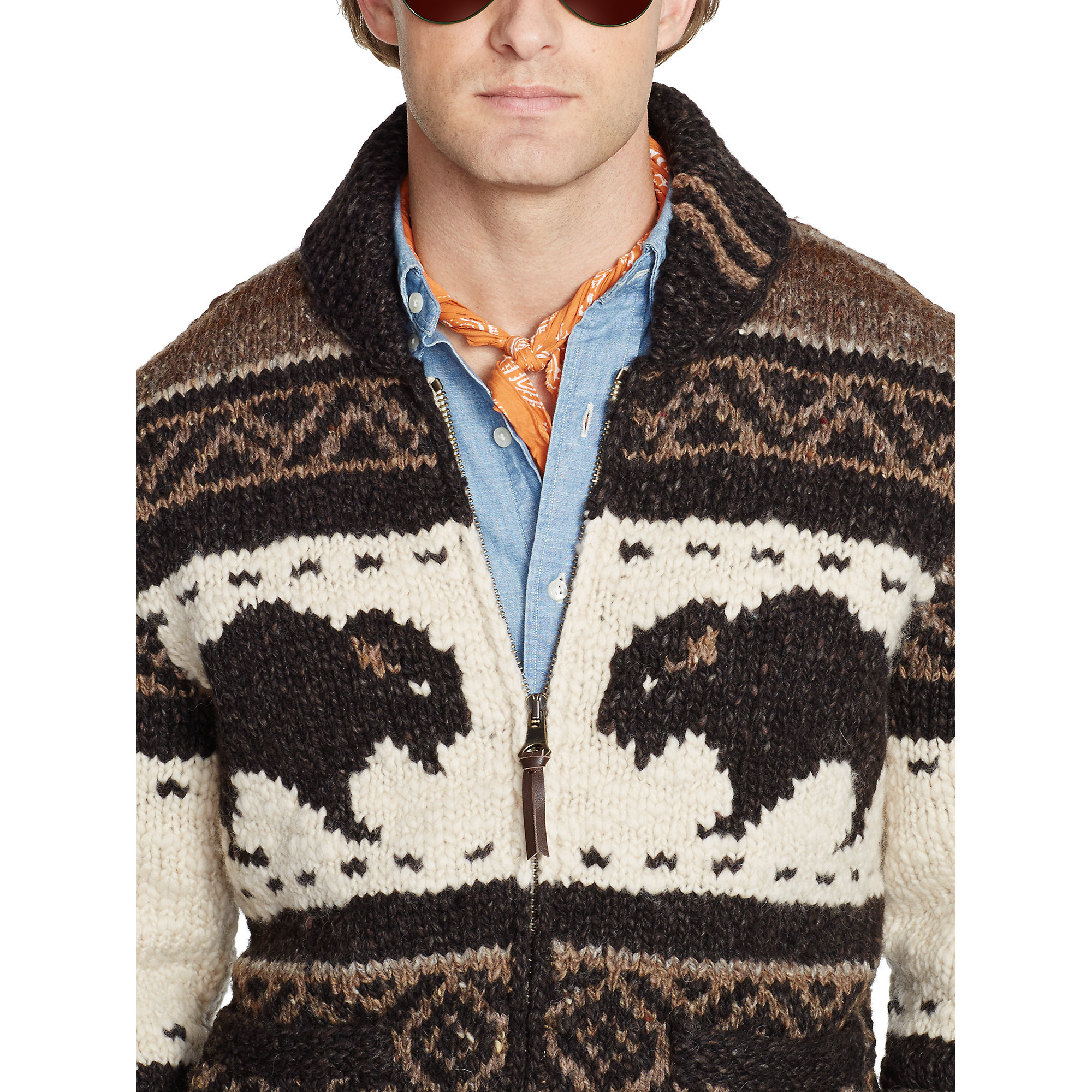 Polo Ralph Lauren Wool-Blend Cardigan in Brown for Men | Lyst