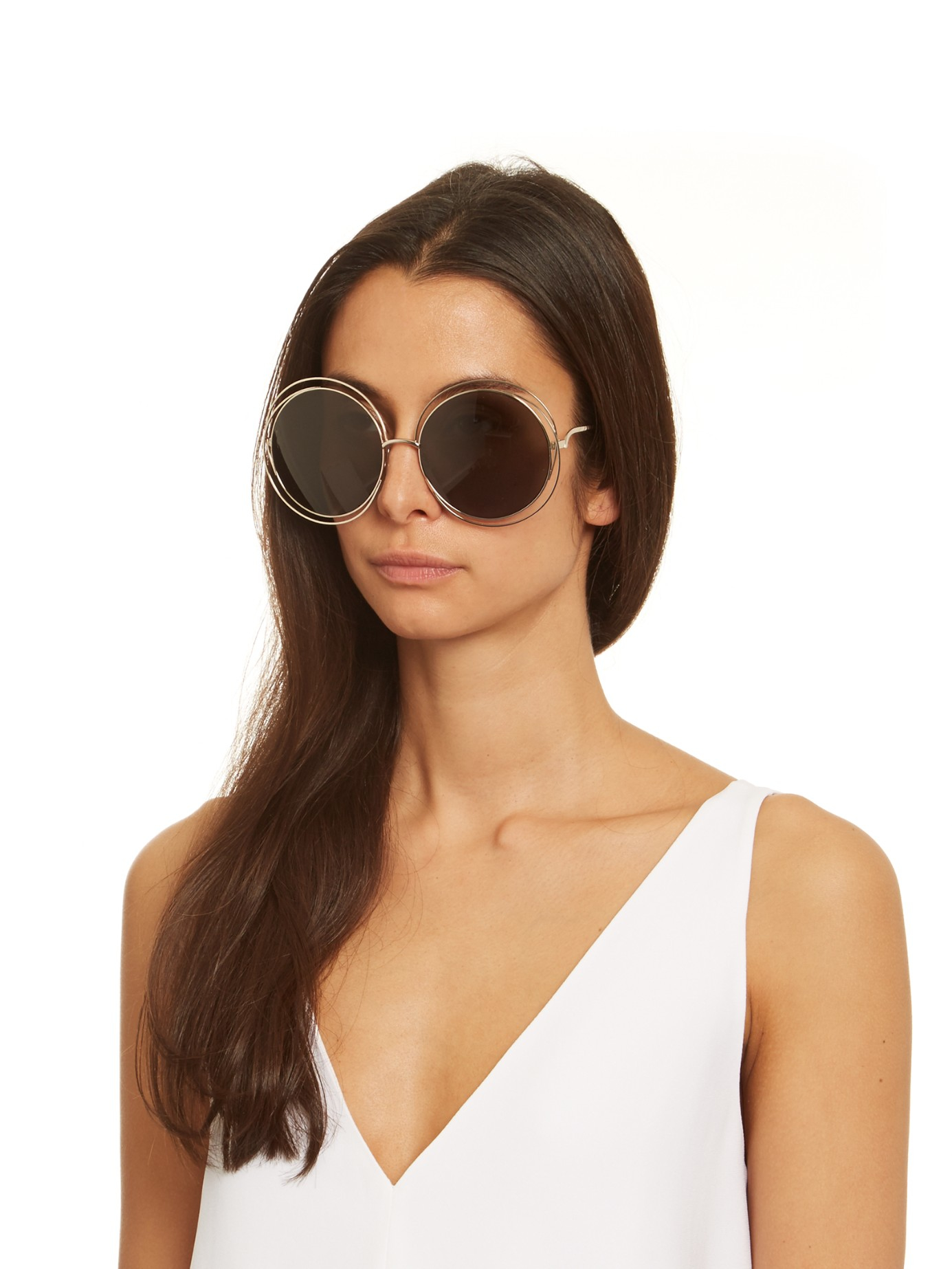 chloe round frame sunglasses