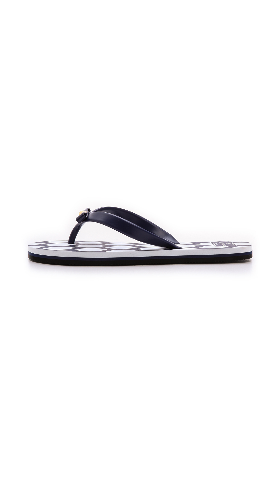 kate spade black and white flip flops
