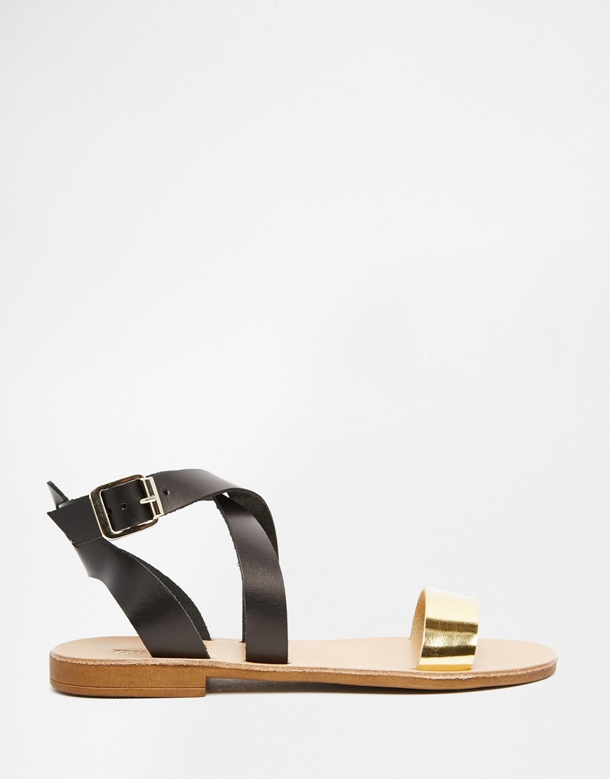 dune gold flat sandals