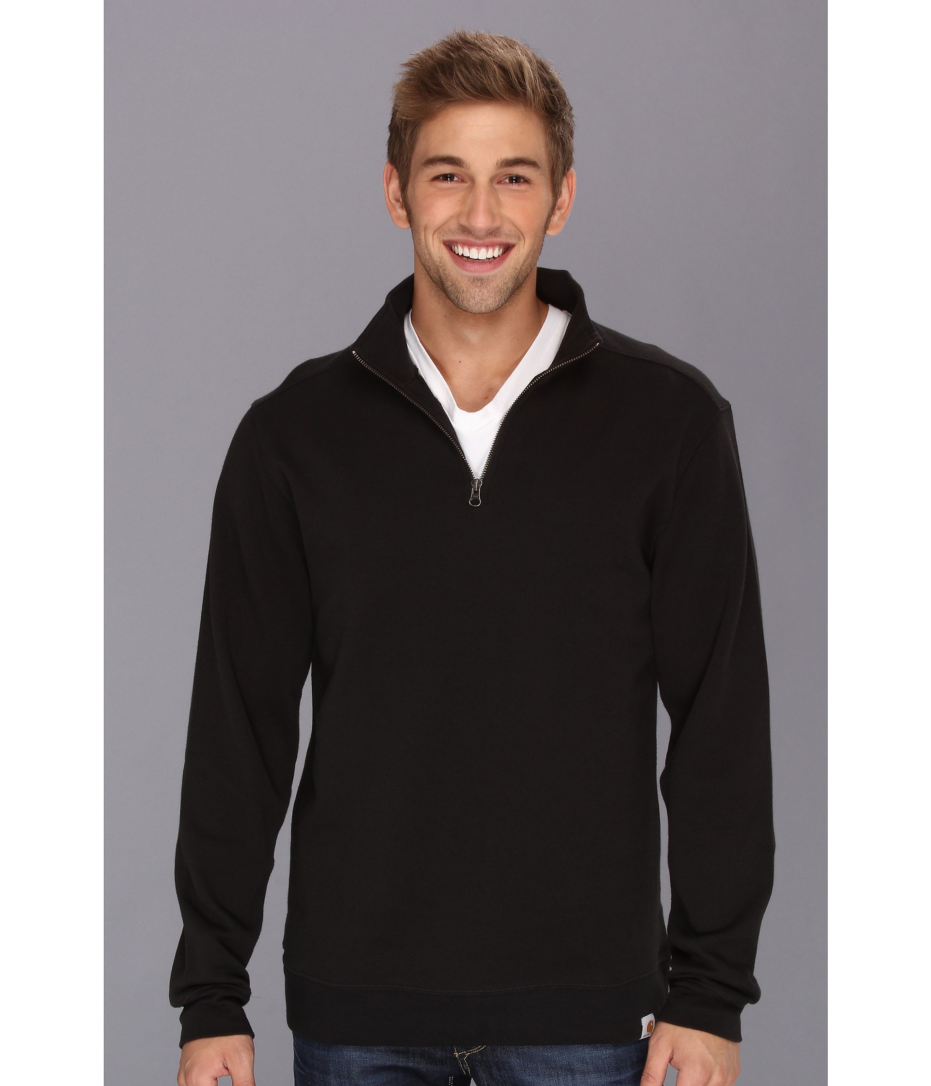 Carhartt Sweater Knit Quarter Zip in Black for Men - Lyst
