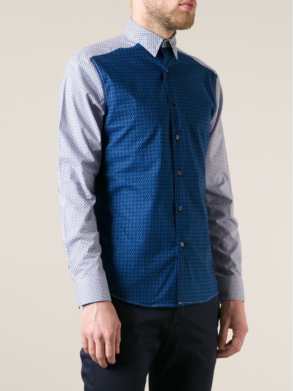 mens colour block shirt