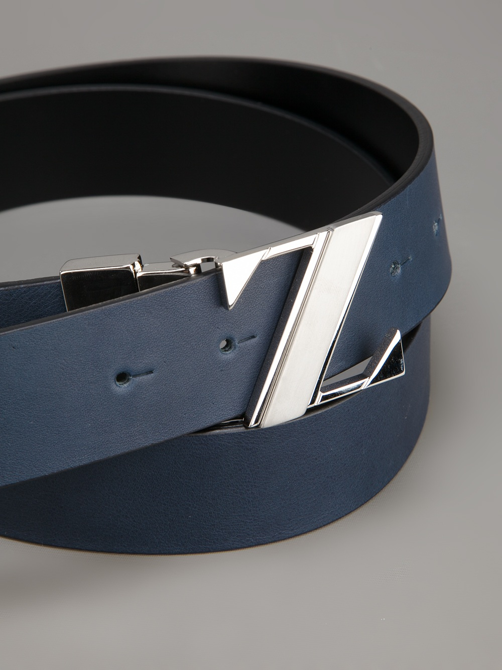 Ermenegildo Zegna Reversible Logo Belt in Blue for Men | Lyst