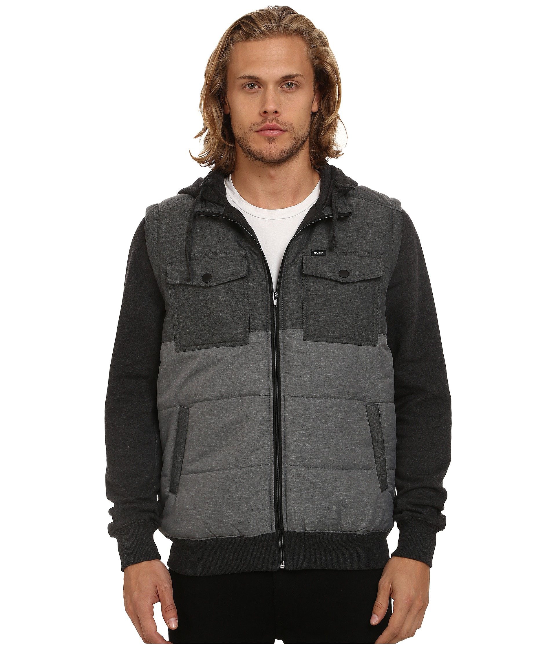 RVCA Puffer Wayward Jacket in Black for Men - Lyst