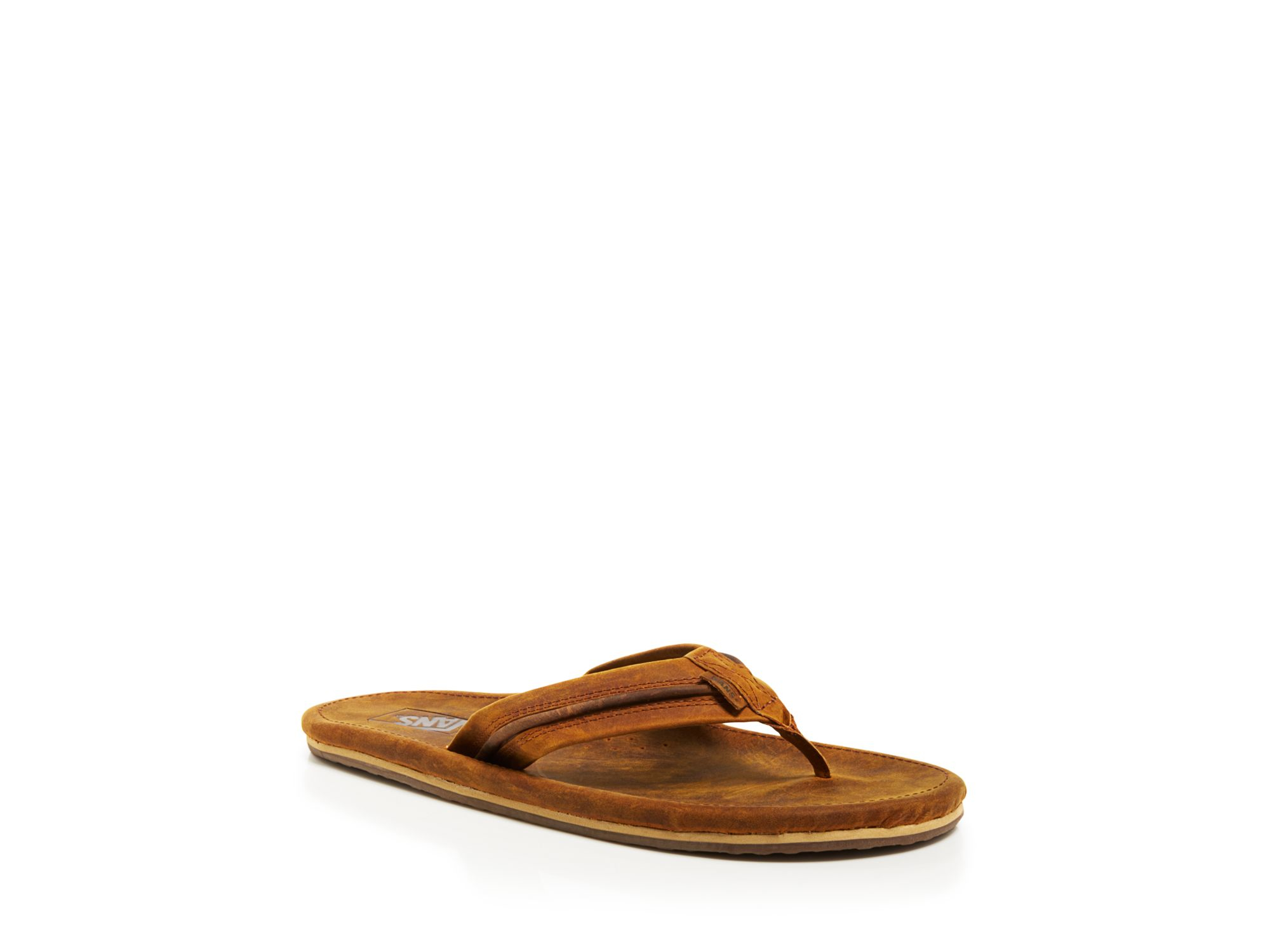 vans leather flip flops