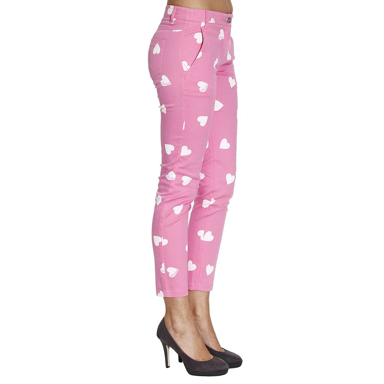 Lyst Moschino Trouser Pants Cotton Pockets Halter Neck Printed Hearts
