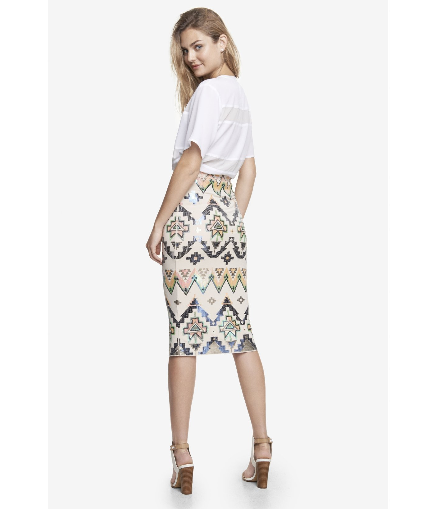 express sequin skirt