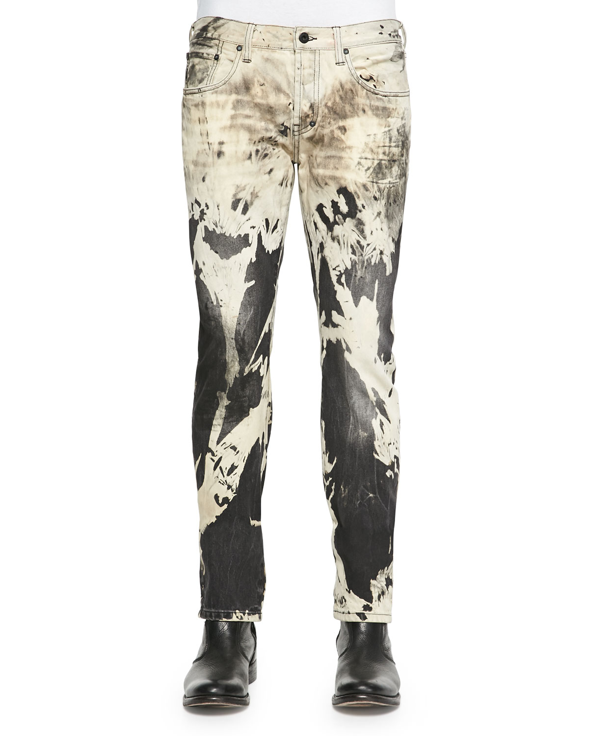 bleached distressed jeans