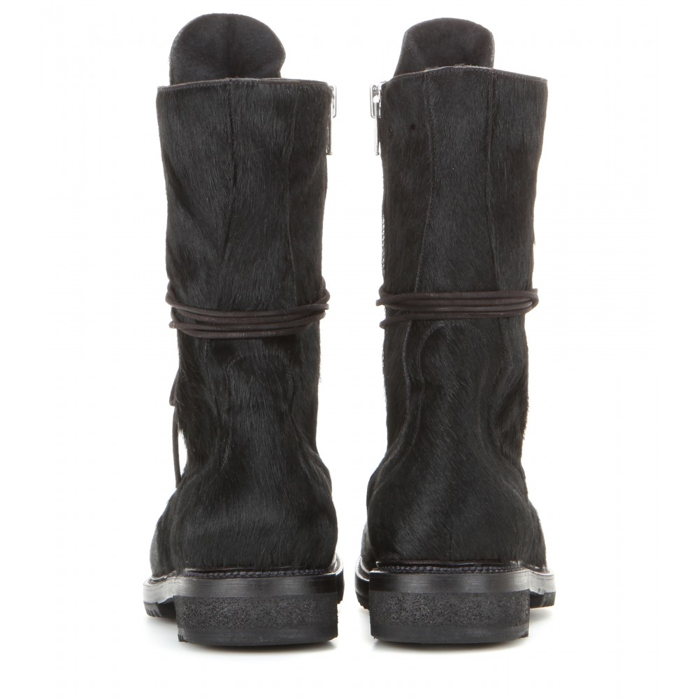 Rick Owens Army Pony-Hair Boots in Green - Lyst