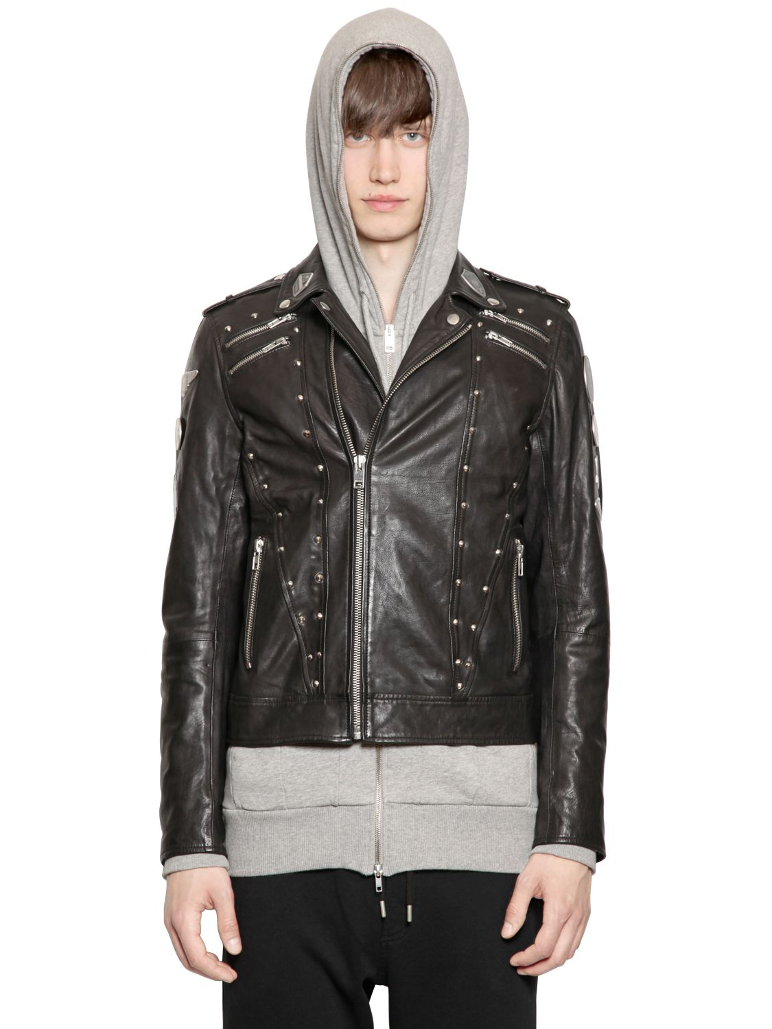 Lyst Diesel Studded Smooth Leather Jacket in Black for Men Lyst Diesel Studded Smooth Leather Jacket in Black for Men