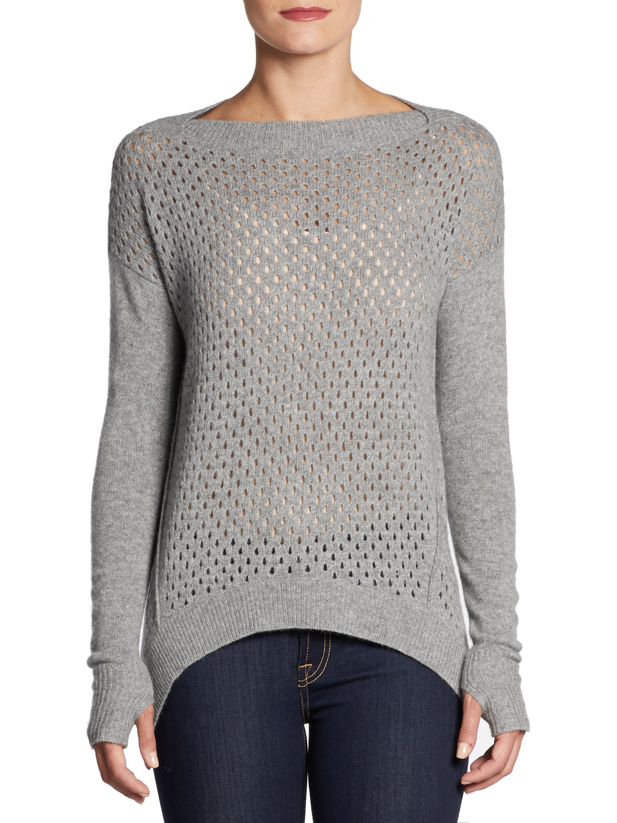 Lambswoolblend Mesh Stitch Sweater