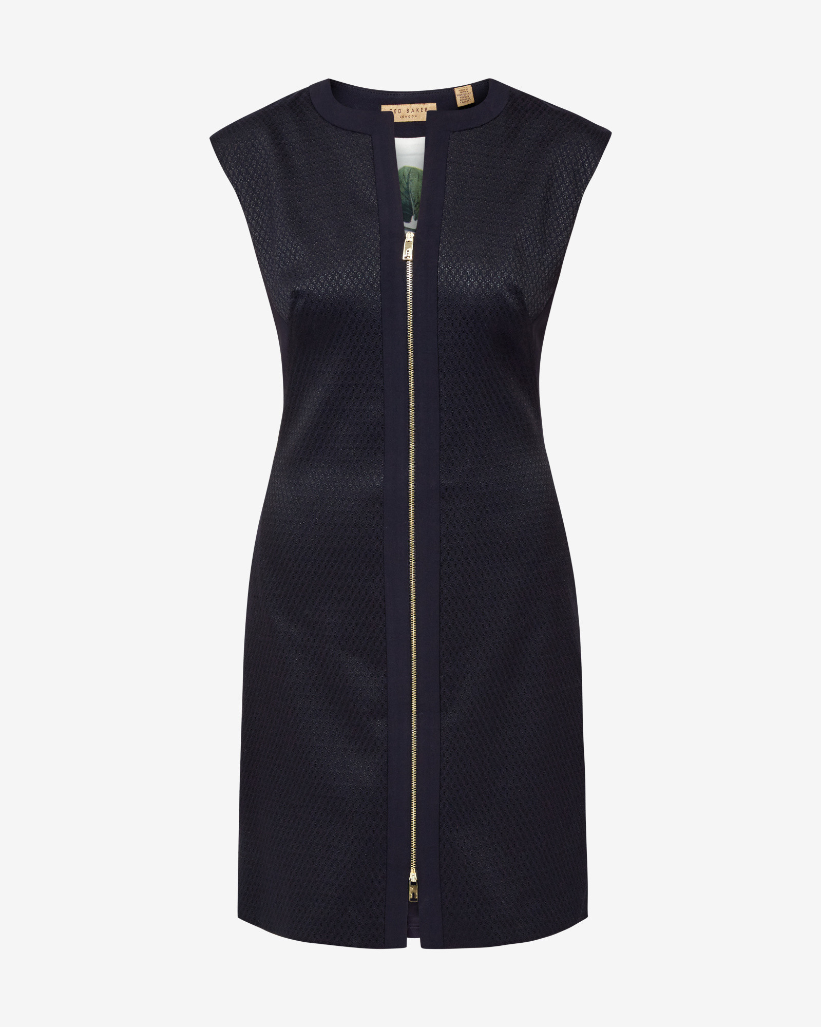 Ted Textured Zip Front Midi Dress in | Lyst