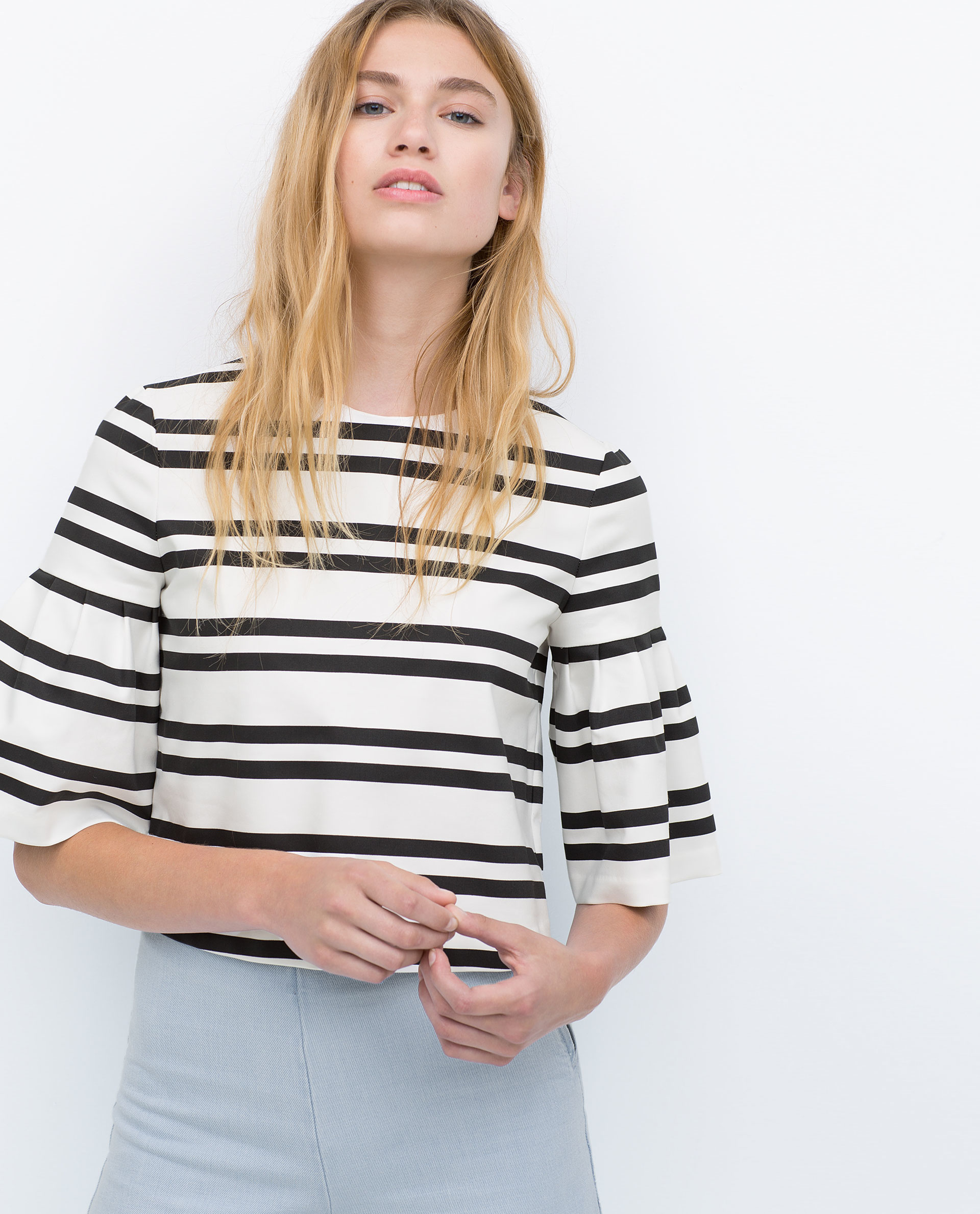 Zara Striped Top in White Lyst