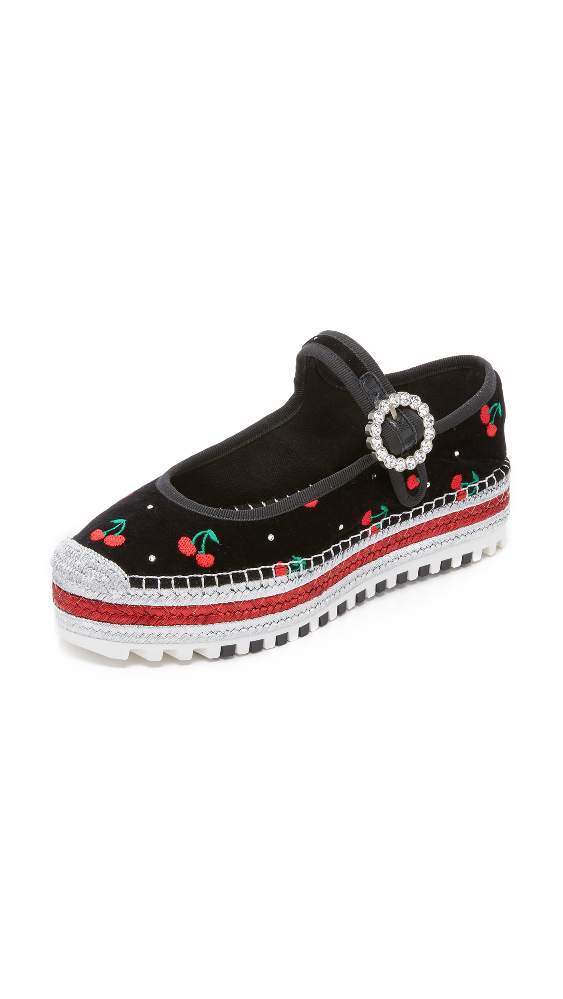 Marc By Marc Jacobs Suzi Cherry Mary Jane Espadrilles in Black | Lyst