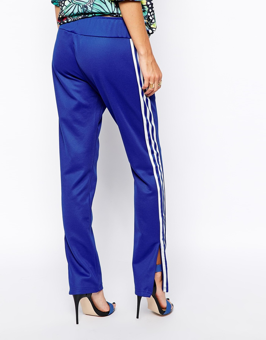 adidas Originals 3 Stripe Sweat Pants in Blue | Lyst