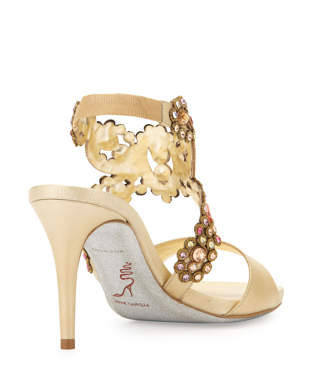 rene caovilla gold sandals